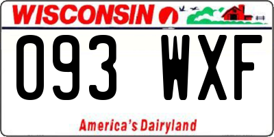 WI license plate 093WXF