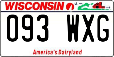 WI license plate 093WXG