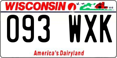 WI license plate 093WXK
