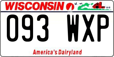 WI license plate 093WXP