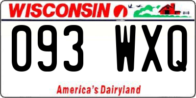 WI license plate 093WXQ