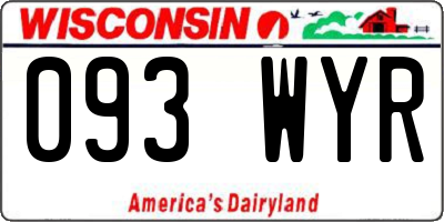 WI license plate 093WYR