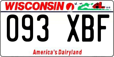 WI license plate 093XBF