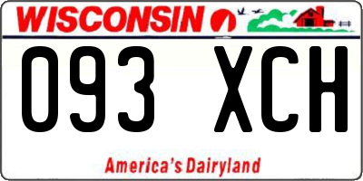 WI license plate 093XCH