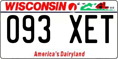 WI license plate 093XET