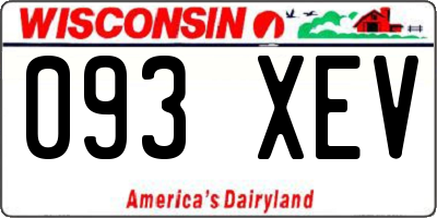 WI license plate 093XEV