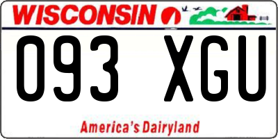 WI license plate 093XGU