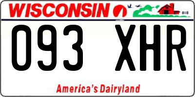 WI license plate 093XHR