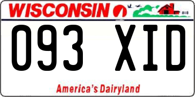 WI license plate 093XID