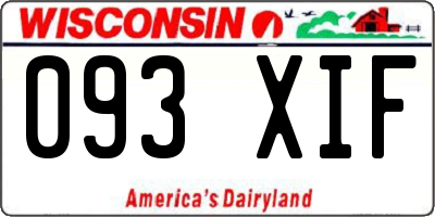 WI license plate 093XIF