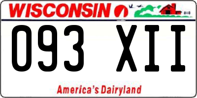 WI license plate 093XII