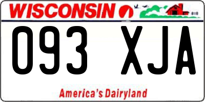 WI license plate 093XJA