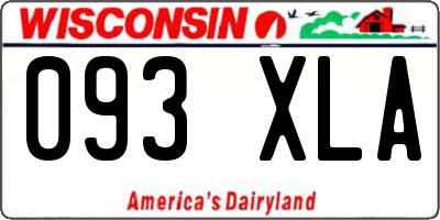 WI license plate 093XLA