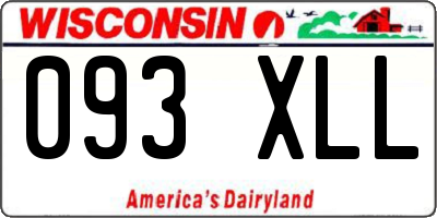 WI license plate 093XLL