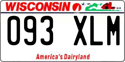 WI license plate 093XLM