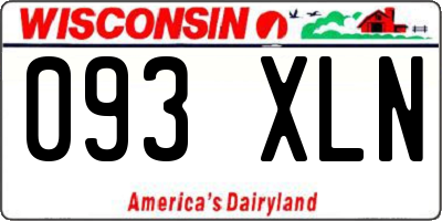 WI license plate 093XLN