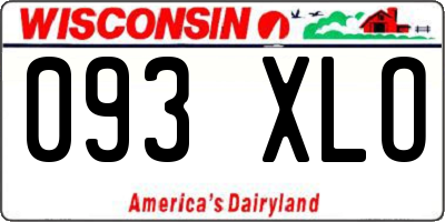 WI license plate 093XLO