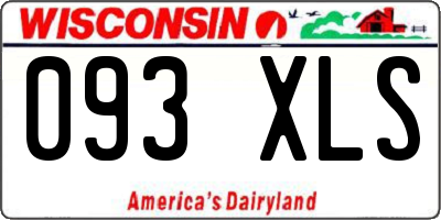 WI license plate 093XLS