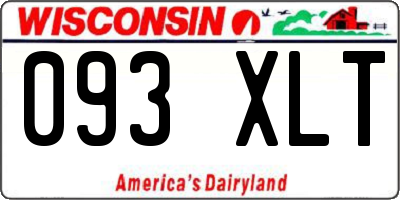 WI license plate 093XLT