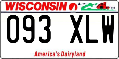 WI license plate 093XLW