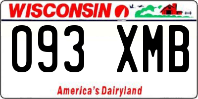 WI license plate 093XMB