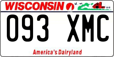 WI license plate 093XMC