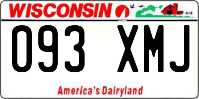 WI license plate 093XMJ