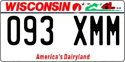 WI license plate 093XMM