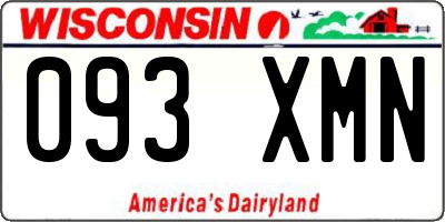 WI license plate 093XMN