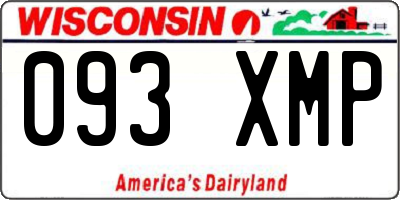 WI license plate 093XMP
