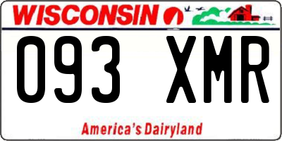 WI license plate 093XMR
