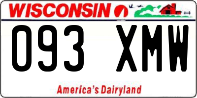 WI license plate 093XMW