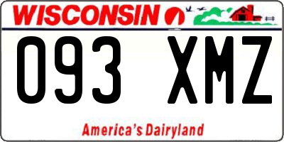 WI license plate 093XMZ