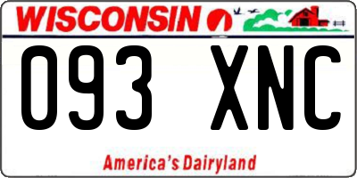 WI license plate 093XNC