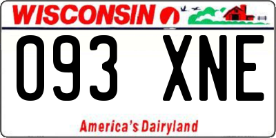WI license plate 093XNE