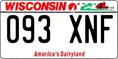 WI license plate 093XNF
