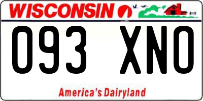 WI license plate 093XNO