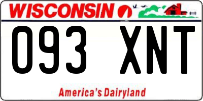 WI license plate 093XNT