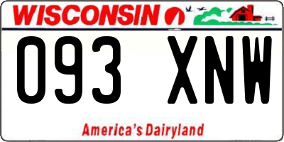WI license plate 093XNW