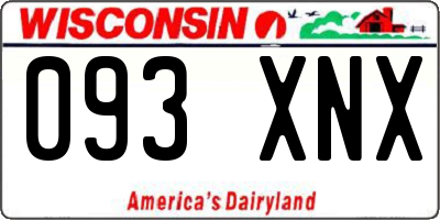 WI license plate 093XNX