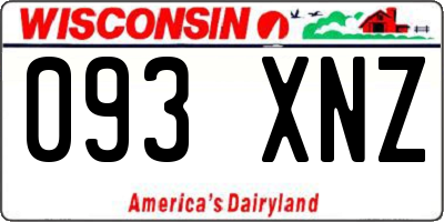 WI license plate 093XNZ