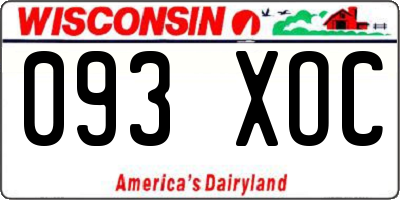 WI license plate 093XOC