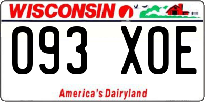 WI license plate 093XOE