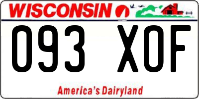 WI license plate 093XOF
