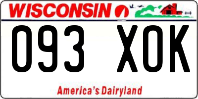 WI license plate 093XOK