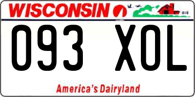WI license plate 093XOL