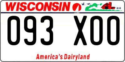 WI license plate 093XOO