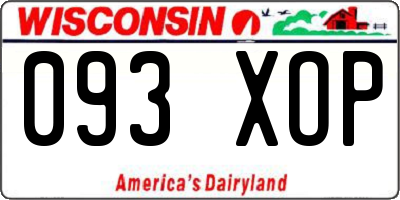 WI license plate 093XOP