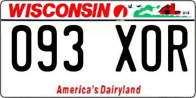 WI license plate 093XOR