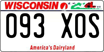 WI license plate 093XOS